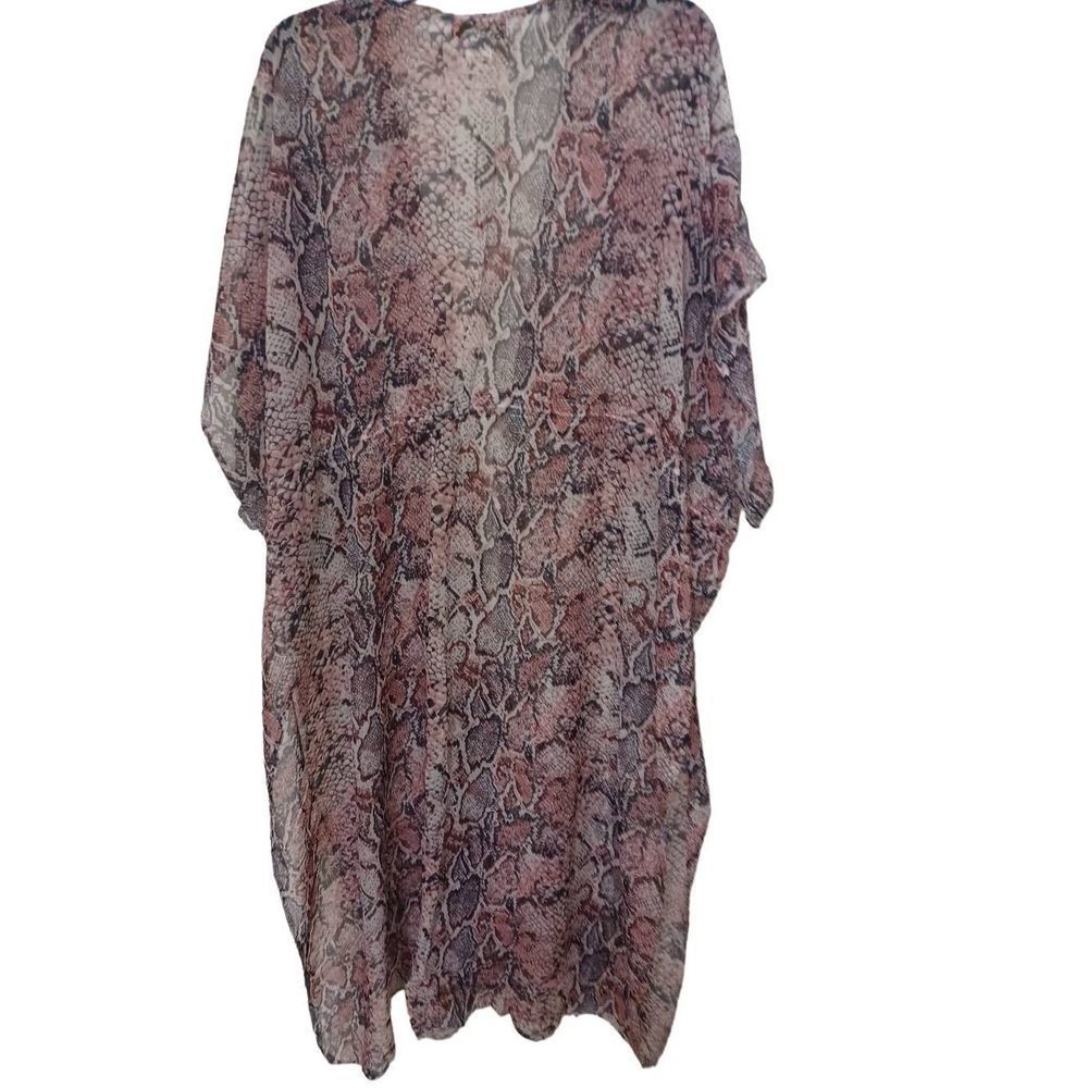 Carlos Santana Kimono Sheer Long with Tie Color Blush Size OS - Picture 3 of 3